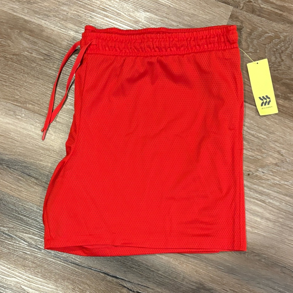 All in Motion Men's Vivid Red Athletic Shorts